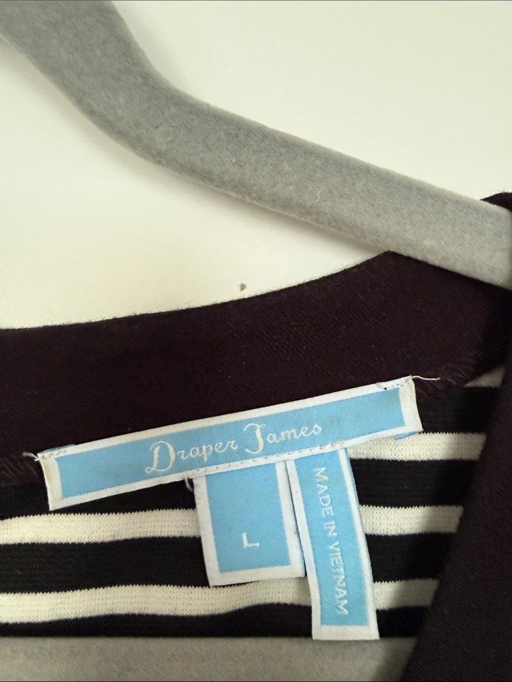 Draper James Women’s Black & White Striped Dress with Red Waist Band